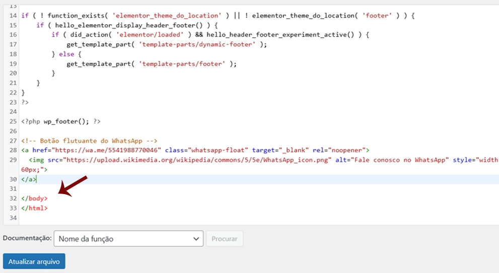 painel admin wordpress